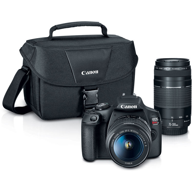 Canon EOS Rebel T7 DSLR with 18-55mm and 75-300mm Lenses