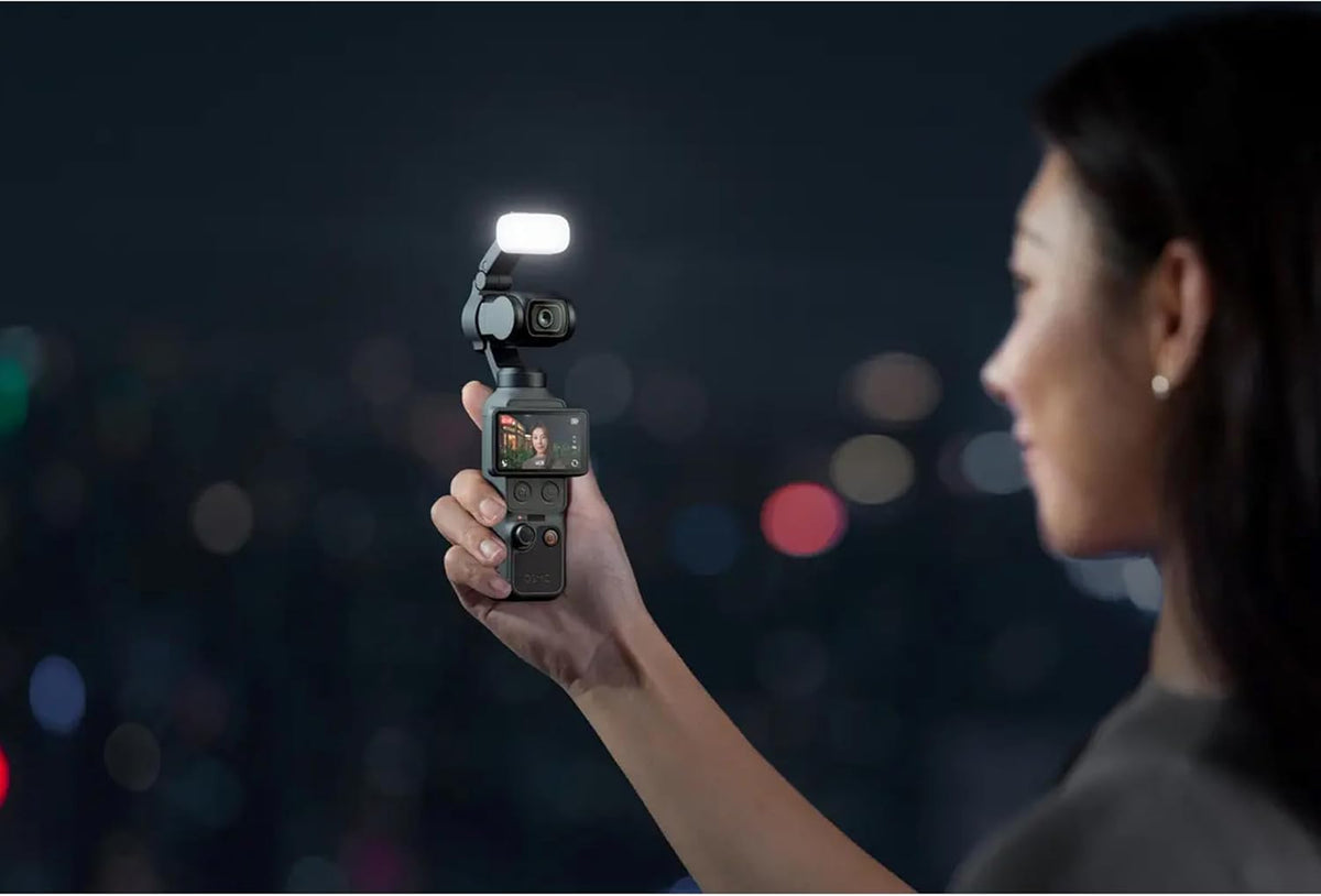 DJI Osmo Pocket 4 Creator Combo, Vlogging Cameras, 4K/240fps Vlog Camera, 3-Axis Stabilization, Active Track 7.0, Mic + Fill Light Included + 128GB Memory, + Selfie Stick + More