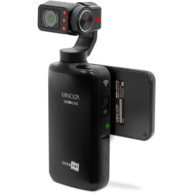 Minolta MN5KG100 UHD 5K 3-Axis Motorized Gimbal Pocket Camcorder