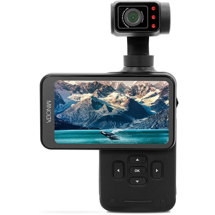 Minolta MN5KG100 UHD 5K 3-Axis Motorized Gimbal Pocket Camcorder