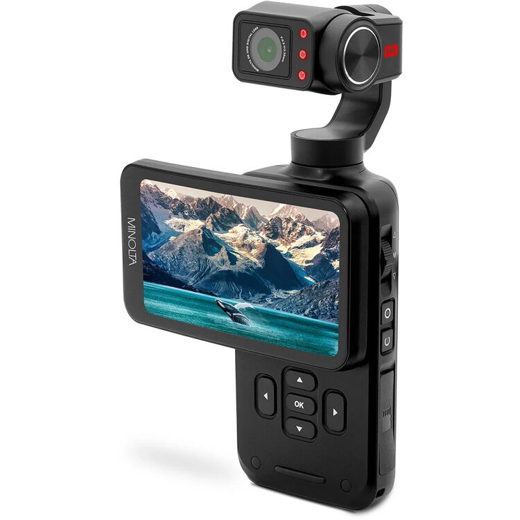 Minolta MN5KG100 UHD 5K 3-Axis Motorized Gimbal Pocket Camcorder