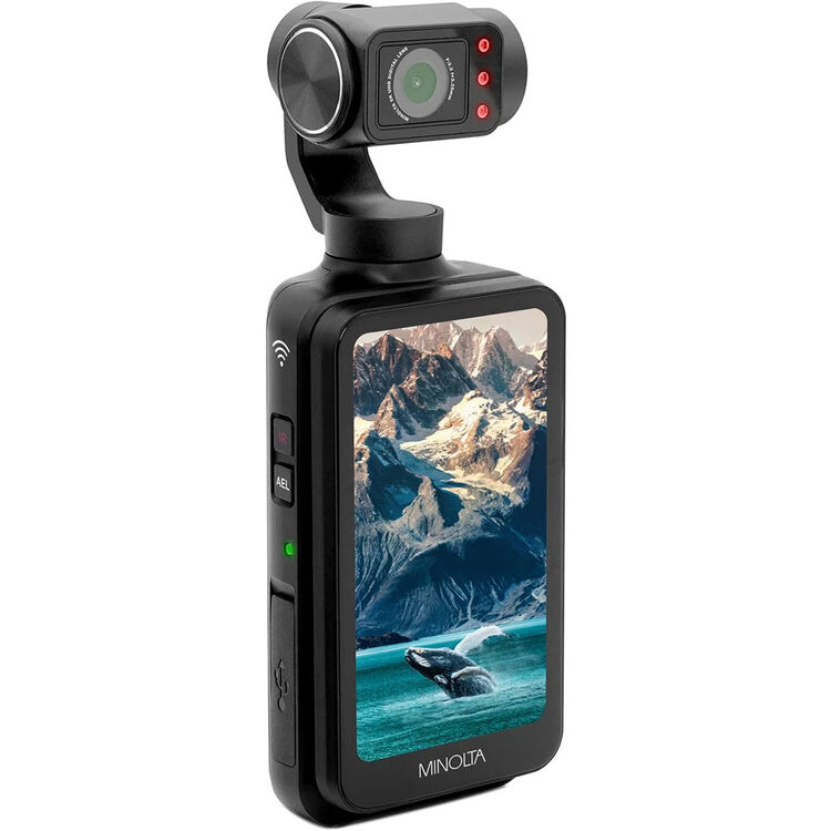Minolta MN5KG100 UHD 5K 3-Axis Motorized Gimbal Pocket Camcorder